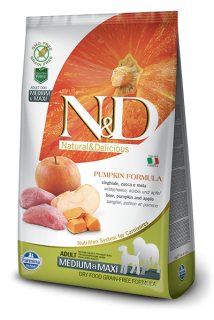N&D GF Pumpkin DOG Adult M/L Boar & Apple 12 kg